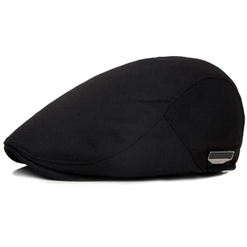 FULUJIDI Barett Baskenmützen Baskenmützen Für Männer Frauen Flache Kappe Solid Plain Driver Cabbie Gastby Cap Vintage Women Baskenmütze 55-60Cm Schwarz von FULUJIDI