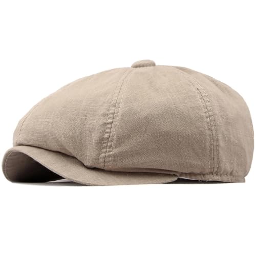 FULUJIDI Barett Baskenmützen Berets Männer Frauen Solide Plain Achteckige Kappe Künstler Maler Beret Hut Flat Beret Kappen Für Männer 55-59Cmelastic Khaki von FULUJIDI