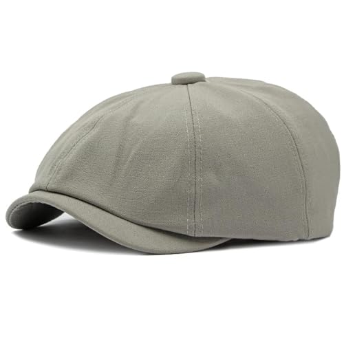 FULUJIDI Barett Baskenmützen Berets Männer Frauen Solide Plain Achteckige Mütze Künstler Maler Beret Hut Vintage Beret Cap 55-59Celastisch Hellgrau von FULUJIDI