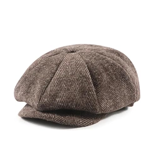 FULUJIDI Barett Baskenmützen Große Größe Newsboy Mütze Warm Beret Frauen Mode Achteckige Hut Lady Caps Xl60Cm Kaffee von FULUJIDI