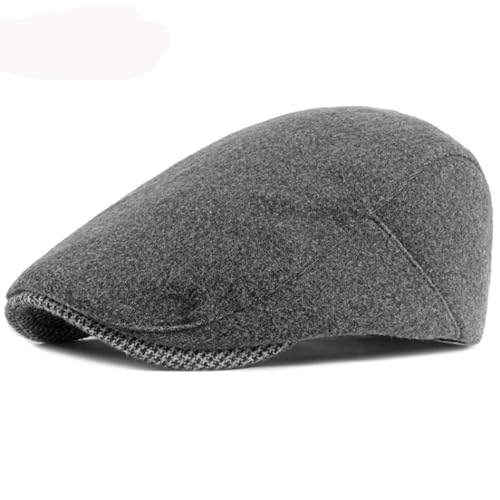 FULUJIDI Barett Baskenmützen Hut Männer Frauen Beret Verstellbare Flache Kappe Künstler Maler Beret Hut Mütze Mütze Männer 55-59Cm Grau von FULUJIDI