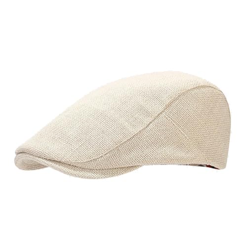 FULUJIDI Barett Baskenmützen Mode Berets Casual Retro Newsboy Caps Vintage Künstler Maler Hüte Unisex Solid Maler Kappe Fahren Flacher Hut Beige von FULUJIDI