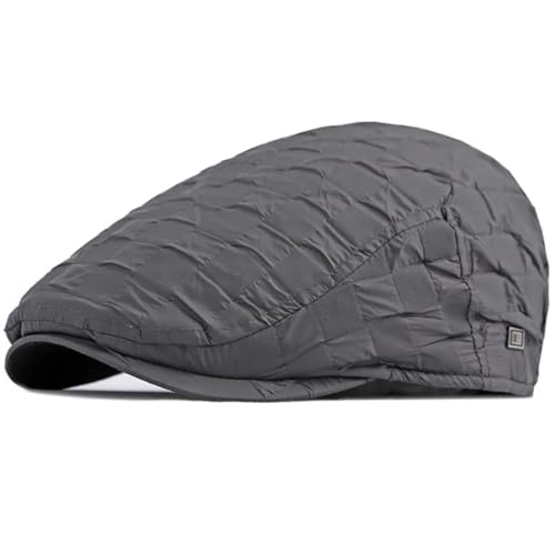 FULUJIDI Barett Baskenmützen Mützen Mützen Für Männer Vintage Cabbie Fahrer Flache Kappe Beret Hut Verstellbare Beret Cap 55-60Cmeinstellbar Style1Grau von FULUJIDI