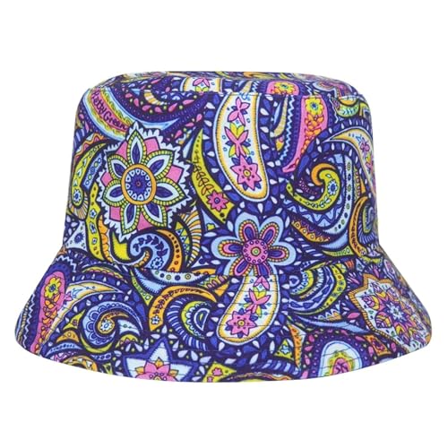 FULUJIDI Bucket Hat Hut Drucken Sonnenschutz Eimer Hüte Für Frauen Mann Mode Fischer Kappe Hip Hop Panama Hut Sonne Kappen M56-58 cm 24 von FULUJIDI