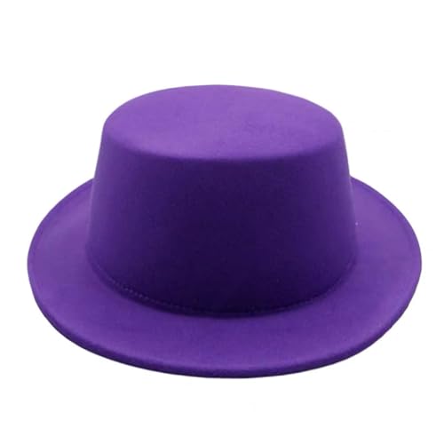 FULUJIDI Fedora Trilby Filzhut Hut Einfarbig Fedora Hut Frauen Männer Flach Top Filz Kappe Elegante Dame 55 To58 cm 20 Lila FULUJIDI Fedora Trilby Filzhut Hut Einfarbig Fedora Hut Frauen Männer Flach Top Filz Kappe Elegante Dame 55 To58 cm 20 Lila von FULUJIDI