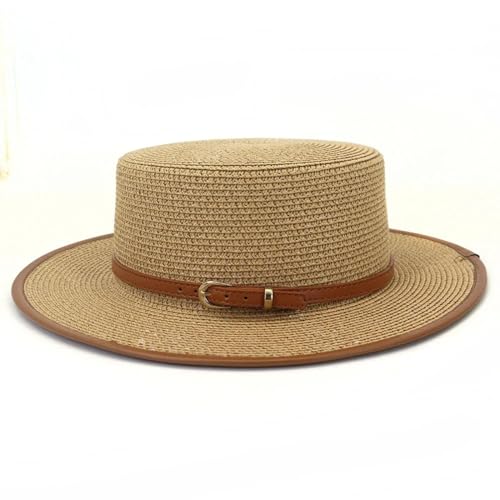 FULUJIDI Fedora Trilby Filzhut Hut Strohhut Für Frauen Mit Flachem Brim Hut Breite Krempe Fedora Hut Mit Großem Brim Sonnenschutz Solid Casual Hut 56 To58 cm Khaki FULUJIDI Fedora Trilby Filzhut Hut Strohhut Für Frauen Mit Flachem Brim Hut Breite Krempe Fedora Hut Mit Großem Brim Sonnenschutz Solid Casual Hut 56 To58 cm Khaki von FULUJIDI