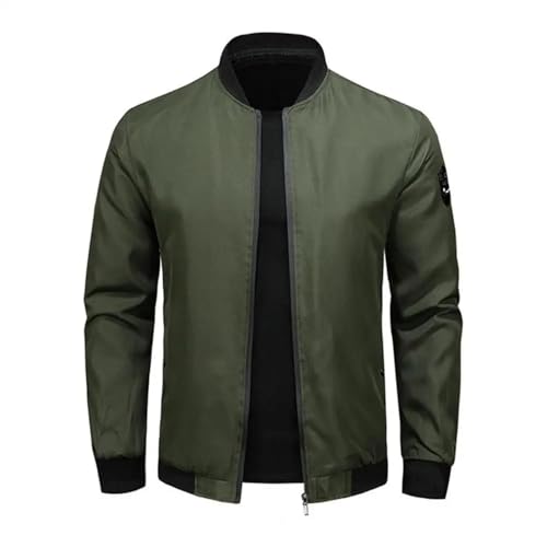 FULUJIDI Jacke Jacken Windschutz Jacke Herren Mode Lässig Einfarbig Mantel Camping Jacke Herren Oberbekleidung M ArmyGreen von FULUJIDI