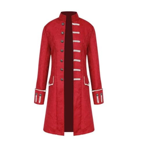 FULUJIDI Sakkos Anzüge Herren Mantel Herren Herren Jacke Langarm Schlank Sitzend Einreiher Mittellänge Outwear L Rot von FULUJIDI