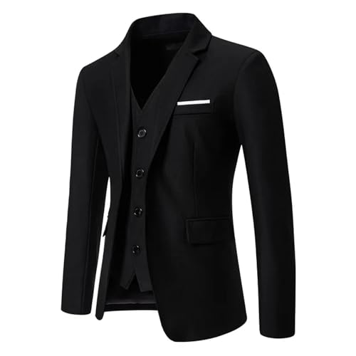 FULUJIDI Sakkos Anzüge Mode Herren Anzug Mantel Set Design Farbe Block Jacke Einfarbig Anzug Männer Kleidung Useusizexl Schwarz von FULUJIDI