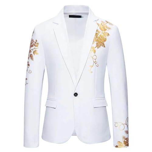 FULUJIDI Sakkos Anzüge Mode Paisley Heiß Prägung Druck Herren Anzug Mantel Lässig Business Slim Fit Anzug Einschnallen Anzug Party Mantel Büro Useusizem Weiß FULUJIDI Sakkos Anzüge Mode Paisley Heiß Prägung Druck Herren Anzug Mantel Lässig Business Slim Fit Anzug Einschnallen Anzug Party Mantel Büro Useusizem Weiß von FULUJIDI