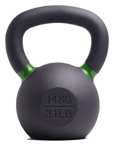 Kettlebell for Krafttraining for Männer und Frauen, Kettlebell aus Gusseisen mit breitem Griff for das Heim-Fitnessstudio und das Training mit Hantelgewichtssätzen (Größe: 14 kg) von FUNDESEE