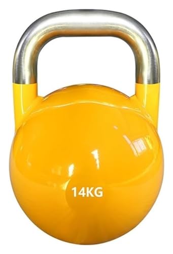 Massive Kettlebell aus Stahl for Männer und Frauen, ergonomisch gestaltet for Ganzkörpertraining und Krafttraining (Größe: 14 kg) von FUNDESEE