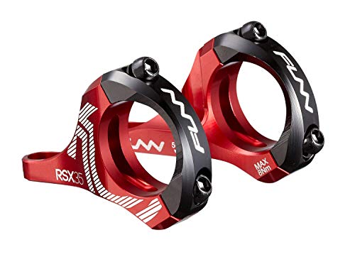 FUNN RSX Mountainbike Direktmontage Vorbau mit 35mm Lenkerklemmung, 2-teiliges leichtes Split-Design für Dual Crown Gabeln, verstellbare Verlängerung 45-50mm mit 20mm Anstieg (Rot) von FUNN