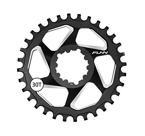 FUNN Solo DX Narrow Wide Kettenblatt für 9 10 11 12 Gang Kette, passend für SRAM Direct Mount Interface Kurbelgarnitur, 3mm Versatz, Einzelgeschwindigkeits-Kettenblatt (30 Zähne, Schwarz) von FUNN