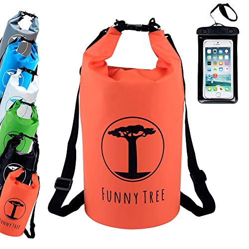 FUNNY TREE Dry Bags - wasserdichte Taschen für Reisen und Abenteuer (10L). Gratis wasserdichte Handyhülle | Robust und zuverlässig | Ideal für Outdoor, Wassersport, Camping, Strand. von FUNNY TREE