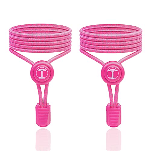 FUNNY TREE Speed-Locks. Die Schnürsenkel ohne binden | Elastische Schnürsenkel ideal für Sportschuhe Herren, Damen und Kinder | Reflective Pink von FUNNY TREE