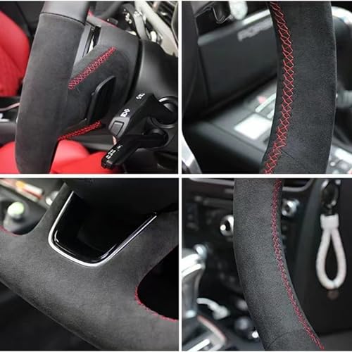 FUNOJIM Auto Lenkradabdeckung Handnähen Geflecht Wildleder, für Golf 7 GTI Golf R MK7 VW Polo GTI Scirocco 2015 2016 von FUNOJIM