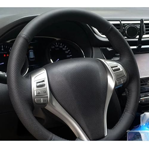 FUNOJIM Auto-Lenkradabdeckung Mikrofaserleder, für Nissan 2013 Teana 2014 X-Trail Qashqai Sentra Autozubehör von FUNOJIM