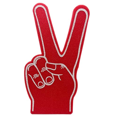 Riesige Schaumstoff-Finger, 45,7 cm, Peace-Schaumstoff-Hand für alle Gelegenheiten, Cheerleading für Sport, aufregende lebendige Farben, Verwendung als Pompons, ideal für Leichtathletik, lokale von FUNSTITUTION
