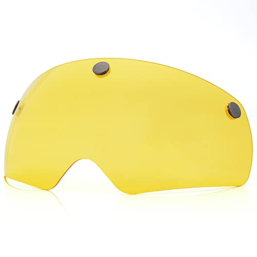 FUNWICT Magnetische Brille für Fahrradhelm Abnehmbare Brille Fahrradhelm mit Visier (Gelb) von FUNWICT