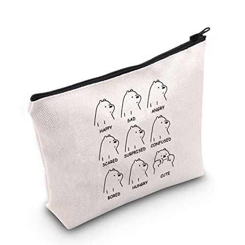 Ice Bear Moods Geschenk Bare Bears Liebhaber Geschenk Tier Bär Kosmetiktasche Eisbär Geschenk, gebrochenes weiß, big, Happy Sad Angry UK Ice Bear Moods Geschenk Bare Bears Liebhaber Geschenk Tier Bär Kosmetiktasche Eisbär Geschenk, gebrochenes weiß, big, Happy Sad Angry UK von FUNYSO