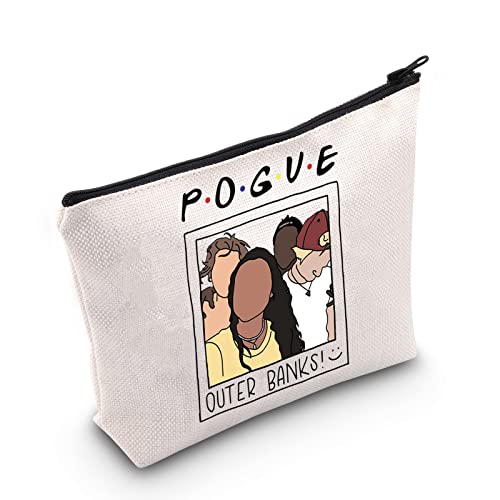 FUNYSO Make-up-Tasche, weißes Marmor-Muster, Kosmetiktasche für Reisen, Pogue Outer Banks TV-Show, Geschenk für Frauen, weiß FUNYSO Make-up-Tasche, weißes Marmor-Muster, Kosmetiktasche für Reisen, Pogue Outer Banks TV-Show, Geschenk für Frauen, weiß von FUNYSO