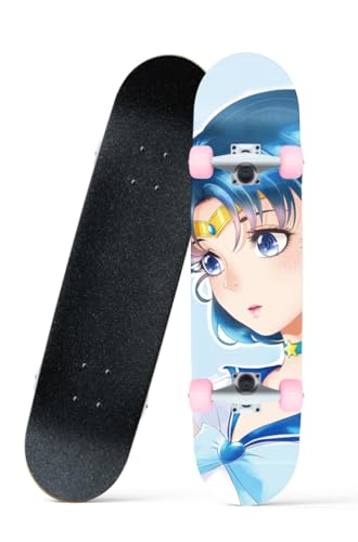31 x 8 Zoll American Girl Skateboard, 7-Ply Maple Longboard mit ABEC-7 Kugellager für Anfänger, Jugendliche und Kinder. von FURAHI