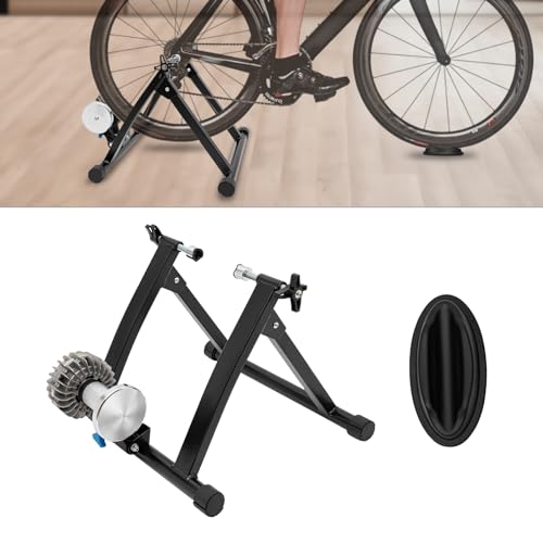 FUROMG Rollentrainer Magnet Bremse Fahrrad Ständer,Indoor Bike Trainer Stand Radfahren Übung Stationäre Fahrradständer für 26-29 Zoll Rennrad von FUROMG