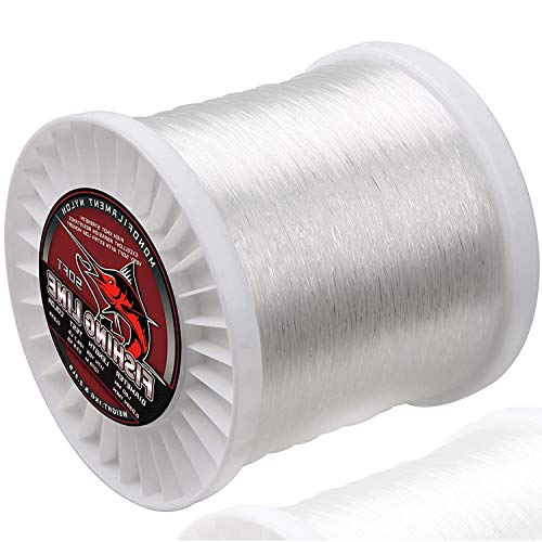 Big Game Monofilament-Angelschnur, Angelschnur, Nylonschnur, transparent, Fluorocarbon, starker Monofilament-Angeldraht für Salzwasser, Süßwasser von FUSIGO