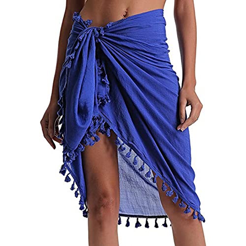 FUXIU Kurze Sarongs Für Damen Badeanzug Überzüge Quasten Bikinis Überzüge Badebekleidung Bikinis Wickelrock Lässige Strandmode Tücher von FUXIU