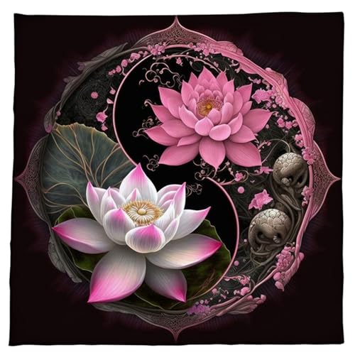 Tischdecke mit TaiChi-Blumen-Motiv, Astrologie, Altare, Tischdecke, Wahrsagungen, Karten, Tischdecke, Wandteppich, Hexerei von FUXIU