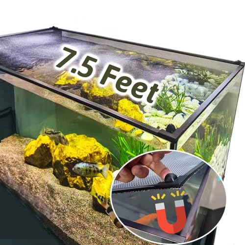 Magnetische Fisch-Aquarium-Abdeckung, 2,5 m, Anti-Spring-Netz, Netz-Netz, für Fisch-Aquarium-Bildschirm, obere Abdeckung, Aquarium-Deckel verhindert, dass Fische, Reptilien herausspringen (2,5 m) von FUYITE