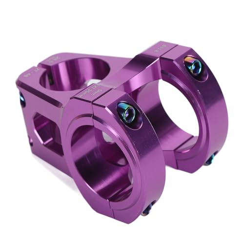 FUZHUI 31,8-mm-Mountain-Vorbau aus Leichter Aluminiumlegierung, kurzer DIY-Lenkervorbau zum Austausch, mit Stärke und Haltbarkeit, passend für 31,8-mm-Lenker (Purple) von FUZHUI