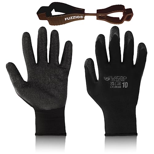 FUZZIO 24 Paar Latex besichtet Garten Arbeitshandschuhe Handschuh-Klammern XL-10 Schwarz FUZZIO 24 Paar Latex besichtet Garten Arbeitshandschuhe Handschuh-Klammern XL-10 Schwarz von FUZZIO