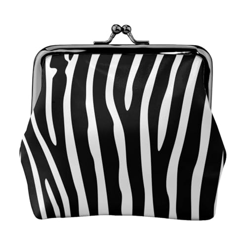 Geldbörse, Geldbörsen, Kleingeldbeutel, Mini-Geldbörsen für Damen und Mädchen, schwarz-weißer Zebra-Streifen-Hintergrund von FUkker