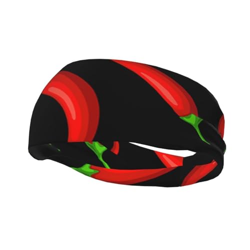 FUkker Sport-Schweißband, Unisex-Stirnbänder, Schweißbänder, Haarband für Fitnessstudio, Radfahren, Tennis,Chili von FUkker