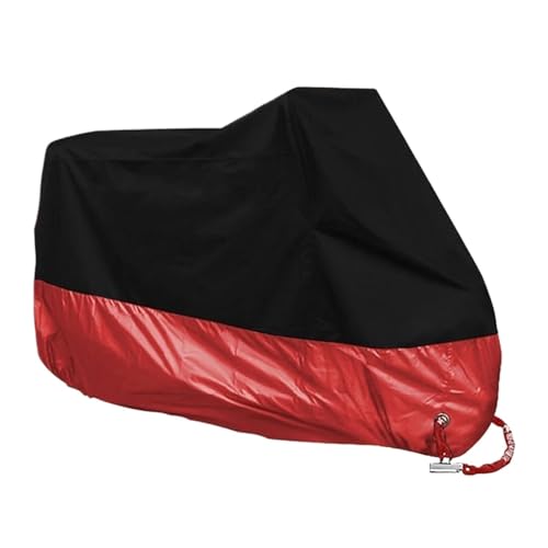 Fahrradabdeckungen Motorrad Abdeckung Regen Abdeckung Wasserdicht Staubdicht UV Schutzhülle Mantel Indoor Outdoor Motorrad Roller Abdeckung Für FahrräDer, Motorräder(Red A,2XL for 2101-2200mm) von FVILFOAL