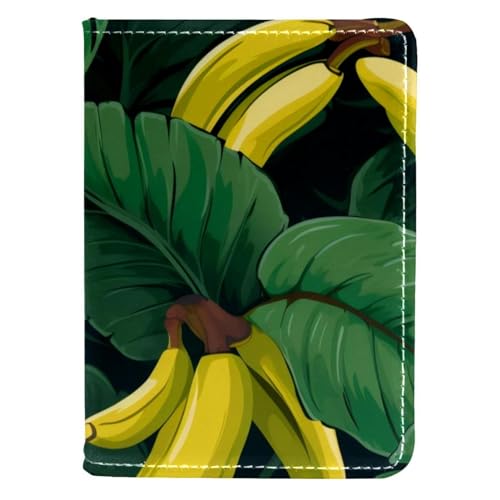 FVQL Reisepasshülle, 10,2 x 14,9 cm, Kunstleder, Bananenmuster, tropisches Muster, Mehrfarbig 806, 10x14cm/4x5.5 in von FVQL