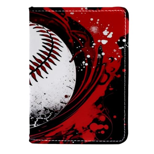 FVQL Reisepasshülle aus Kunstleder, 11,4 x 16,5 cm, Baseball-Muster, Sport, Farbe: 1323, 11.5x16.5cm/4.5x6.5 in von FVQL
