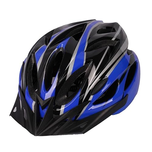 Fahrradhelm -Mountainbike Helm für Frauen & Herren - Rennrad Helm Männer,mit Abnehmbarem Visier und Polsterung,Fahrrad Helm mit 18 Belüftungskanäle（58-61cm）, Blue and Black-L von FWGSJOPC