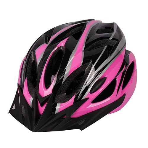 Fahrradhelm -Mountainbike Helm für Frauen & Herren - Rennrad Helm Männer,mit Abnehmbarem Visier und Polsterung,Fahrrad Helm mit 18 Belüftungskanäle（58-61cm）, pink and Black-L von FWGSJOPC