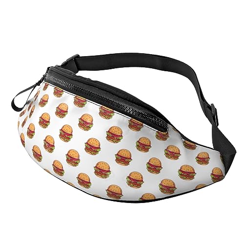 Bauchtasche mit Burger-Muster, verstellbare Hüfttasche, Umhängetasche, Reise-Gürteltasche für Damen und Herren von FWJZDSP