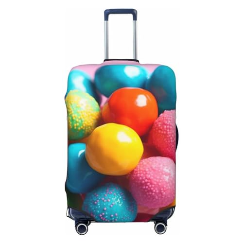 FWJZDSP Gepäckabdeckung mit Buntem Bonbon-Aufdruck, dehnbarer Kofferschutz, Kratzfest, waschbar, für 18-32 Zoll großes Gepäck von FWJZDSP