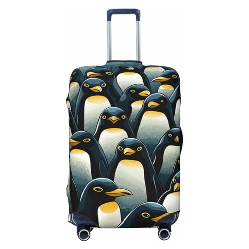 FWJZDSP Stilvoller Gepäcküberzug mit Pinguin-Motiv, dehnbarer Kofferschutz, Kratzfest, Reisekofferbezug, waschbar, für Gepäck von 18 bis 32 Zoll von FWJZDSP