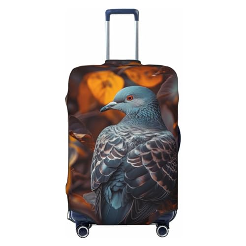 FWJZDSP Vogel sitzt auf einigen Blättern, elastischer Reisegepäckbezug, Reisekoffer-Schutzhülle, waschbar, kratzfester Kofferbezug von FWJZDSP