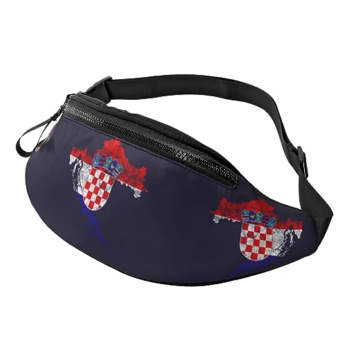 Fanny Packs Hüfttasche mit Kroatien-Flagge, zum Laufen, Wandern und Reisen, Damen und Herren von FWJZDSP