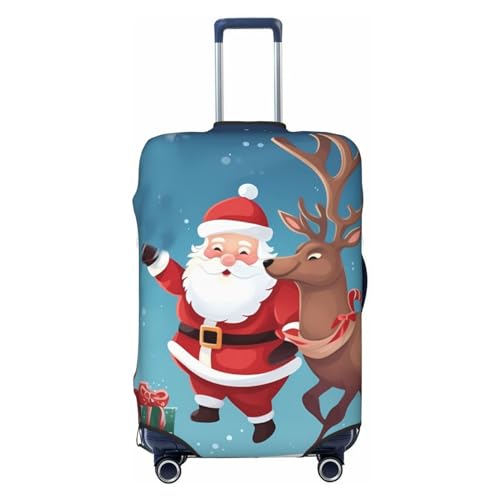 Gepäckabdeckung mit Weihnachtsmann- und Rentier-Aufdruck, Reisegepäckabdeckungen, elastisch, waschbar, Kofferschutz, kratzfest, schmutzig, Kofferabdeckungen, staubdicht, passend für Gepäck von 18 bi von FWJZDSP