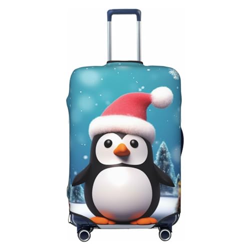 Gepäckabdeckung mit Weihnachtspinguin-Aufdruck, Reisegepäckabdeckungen, elastisch, waschbar, Kofferschutz, kratzfest, Schmutz, Kofferabdeckungen, staubdicht, passend für Gepäck von 18 bis 32 Zoll von FWJZDSP