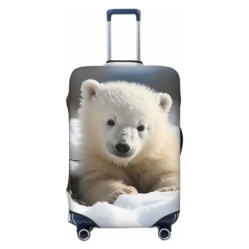 Gepäckabdeckung mit süßem Baby-Eisbär-Aufdruck, Reisegepäckabdeckungen, elastisch, waschbar, Kofferschutz, kratzfest, Schmutz, Kofferabdeckungen, staubdicht, passend für Gepäck von 18 bis 32 Zoll von FWJZDSP