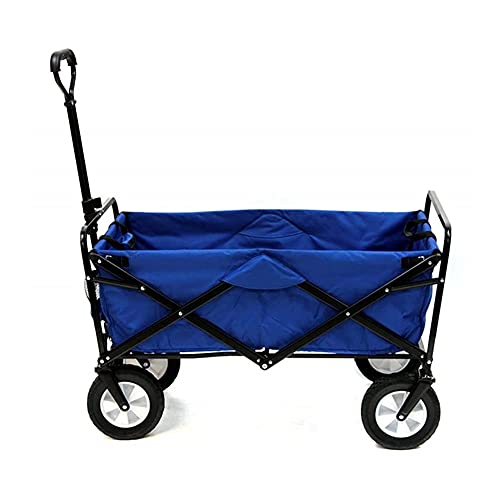 FXJHZH Einkaufswagen Outdoor-Einkaufswagen, zusammenklappbarer Einkaufswagen, Gepäckwagen auf Rädern für Einkäufe, Lebensmittel, Wäsche, Einkaufswagen (blau) von FXJHZH